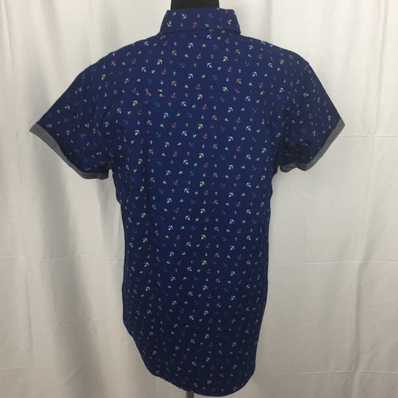 Free Planet Anchor Shirt Blue & Multi Color Size S - Picture 2 of 5